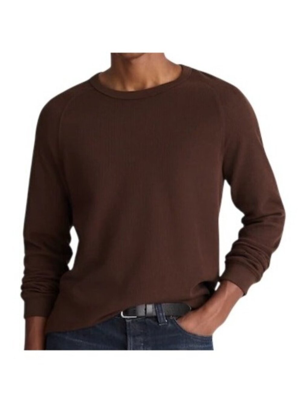 Madewell Mens Thermal Long-Sleeve Tee~Size M~Coffee Bean Brown NWT L16 12